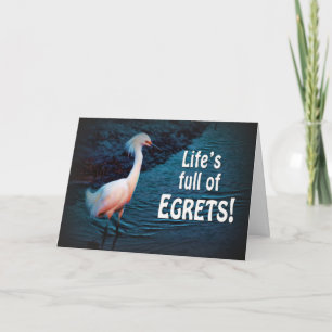 ENCOURAGEMENT - DON'T REGRET - MOVE ON (egrets) Card