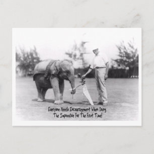 Encouragement - Elephant Playing Golf Postcard