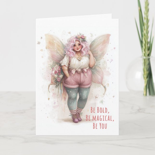 Encouragement Fairy Greeting Inspirational Quote Card (Front)