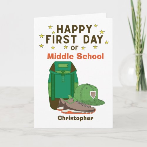 Encouragement First Day of Middle School Card