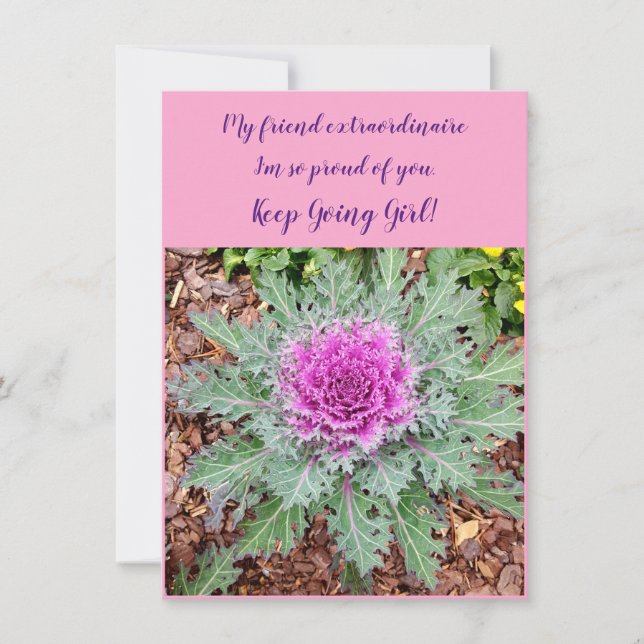 Encouragement Flower Flat Greeting Card (Front)