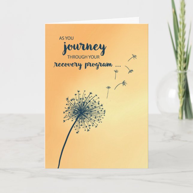 Encouragement for 12 Step Recovery Dandelion Card (Front)