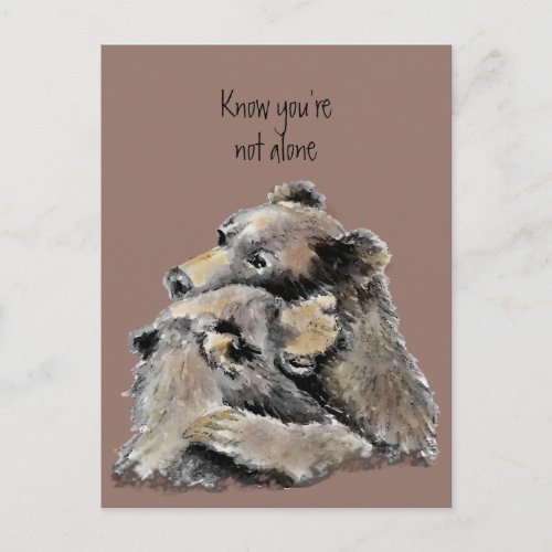 EncouragementGet Well Cancer Loss Bear Hugs Postcard