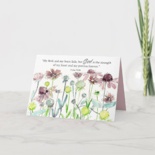 Encouragement God Loves You Scripture Psalm Flower Card