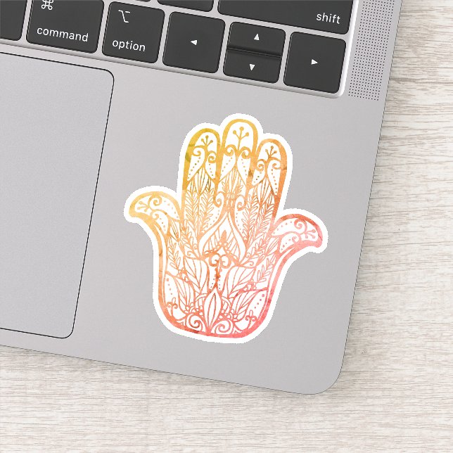 Encouragement Hamsa Hand Symbol Sticker (Detail)