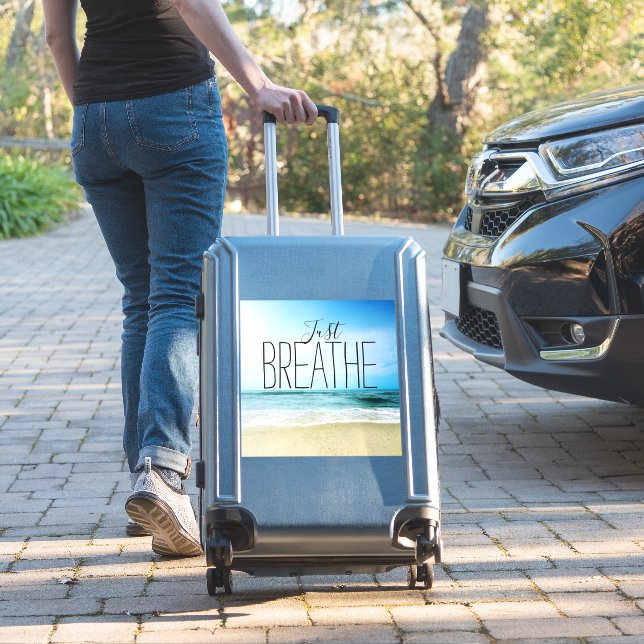 Encouragement Just Breathe Beach Sticker (Suitcase Insitu)