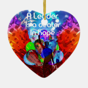 Encouragement  message for leadership. ceramic ornament