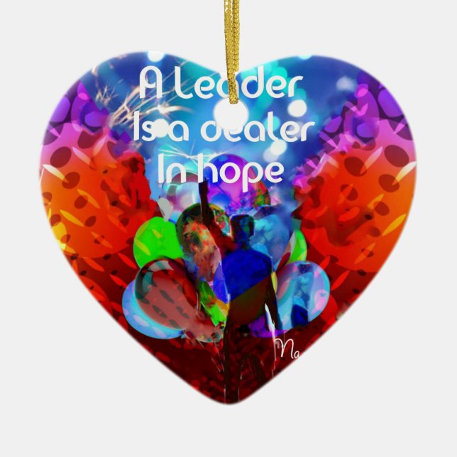 Encouragement  message for leadership. ceramic ornament (Front)