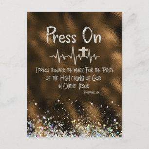 Encouragement: Press On with KJV Bible Verse Postcard