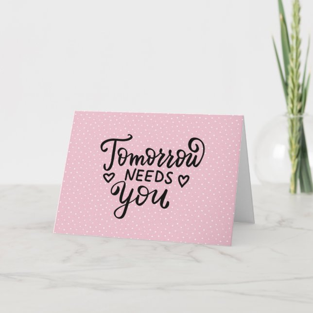 Encouragement Quote on Polka Dots Card (Front)