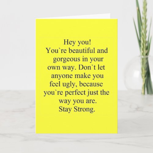 ENCOURAGEMENT SAYING STAY STRONG EXPRESSIONS CARD
