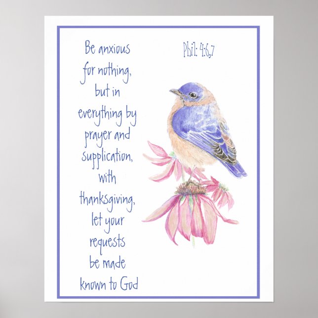 Encouragement, Scripture Cheerful Bluebird, Poster (Front)
