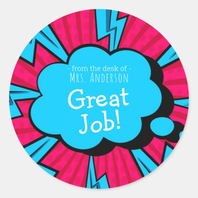 Encouragement Sticker Teachers Name (Front)