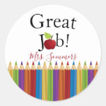 Encouragement Sticker| Teacher&#39;s Name Classic Round Sticker at Zazzle