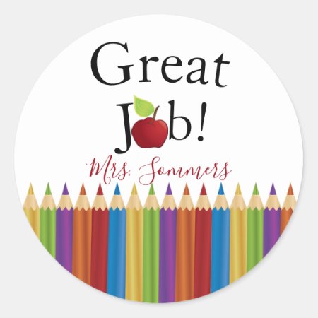 Encouragement Sticker| Teacher's Name Classic Round Sticker