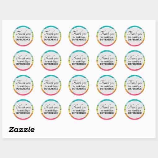 Encouragement Thank You For Making A Difference Classic Round Sticker ...