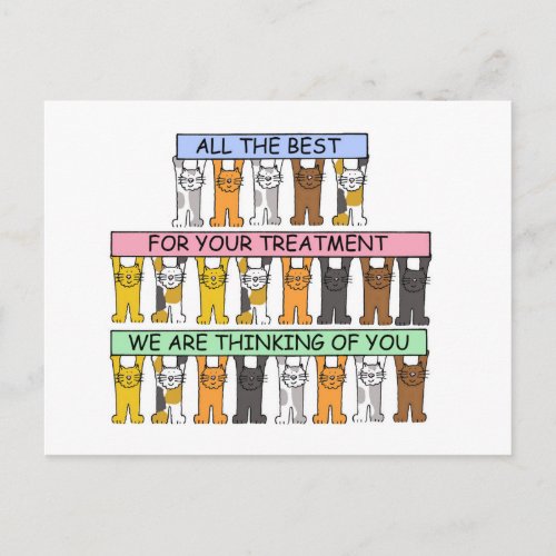 Encouragement Through Treatment Cartoon Cats Postcard
