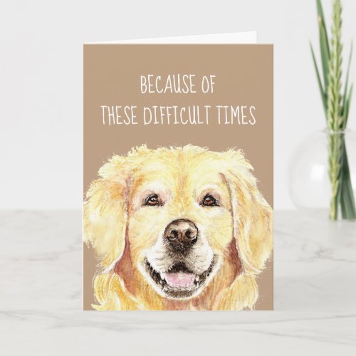 Encouragement Watercolor Golden Retriever Dog Card
