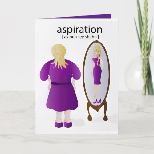 Encouragement Weight Loss Journey Woman in Mirror Card