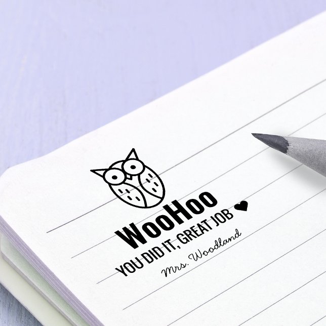 Encouragement WooHoo Owl Personalized Teachers Self-inking Stamp (Encouragement WooHoo Owl Personalized Teachers Self-inking Stamp)