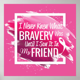 Encouragement words for a brave friend with cancer poster