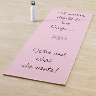 Encouragement yoga mat, strong woman yoga mat