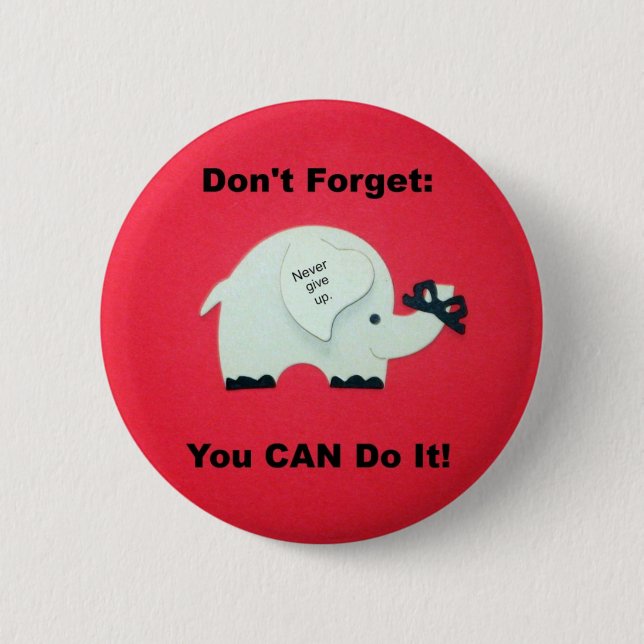 Encouragement: You can do it! Button (Front)