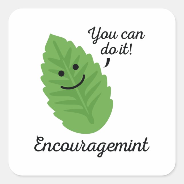 Encouragemint Square Sticker (Front)