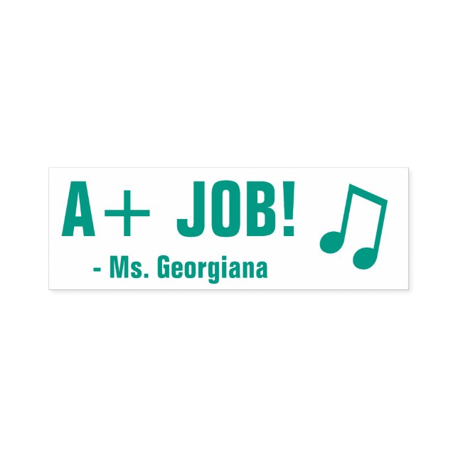 Encouraging "A+ JOB!" Educator Rubber Stamp (Design)