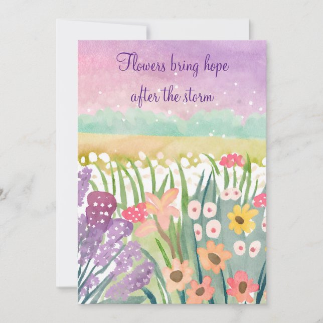 Encouraging Ai Colorful Flowers Bring Hope  Card (Front)