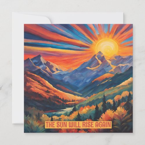 Encouraging Ai Sun Rising Over The Mountains  Card