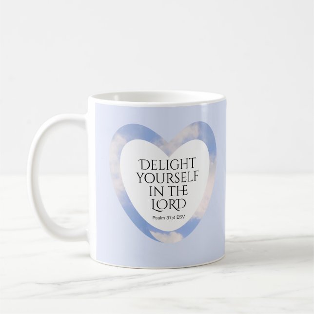 Encouraging and Uplifting Blue Bible Verse Mug (Left)