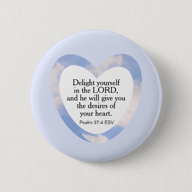 Encouraging and Uplifting Light Blue Bible Verse Button (Front)