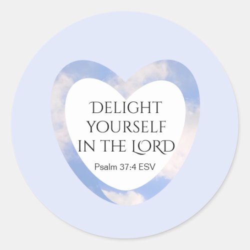 Encouraging and Uplifting Light Blue Bible Verse Classic Round Sticker