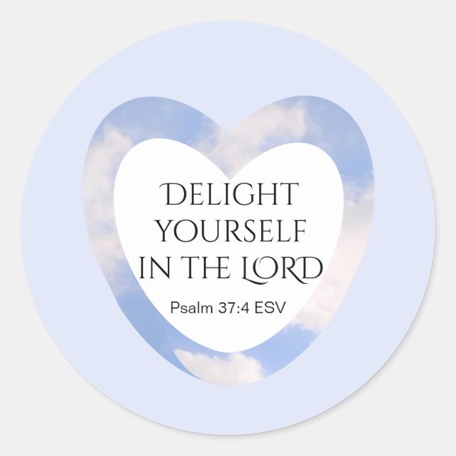 Encouraging and Uplifting Light Blue Bible Verse Classic Round Sticker (Front)