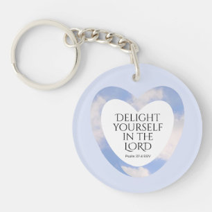 Encouraging and Uplifting Light Blue Bible Verse Keychain