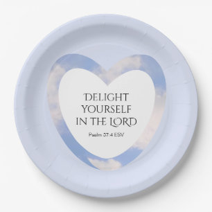 Encouraging and Uplifting Light Blue Bible Verse Paper Plates