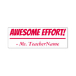 [ Thumbnail: Encouraging "Awesome Effort!" + Custom Tutor Name Self-Inking Stamp ]