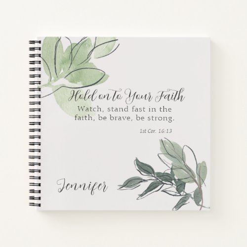 Encouraging Bible Verse  Quote About Faith Notebook