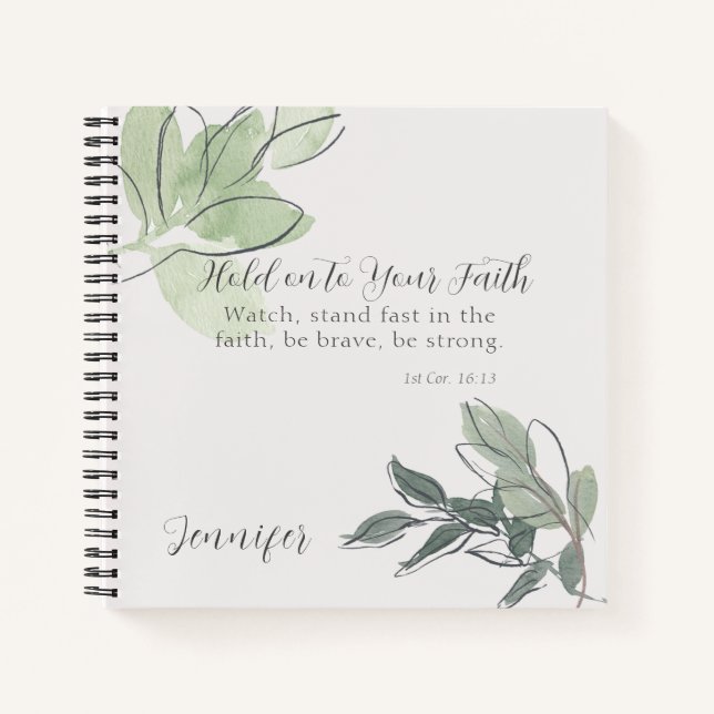 Encouraging Bible Verse & Quote About Faith Notebook (Front)