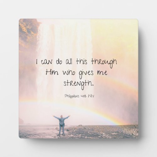 Encouraging Bible Verse Quote Waterfall Plaque