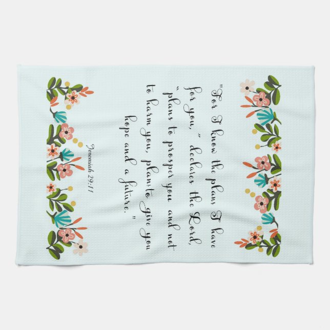 Encouraging Bible Verses Art - Jeremiah 29:11 Towel (Horizontal)