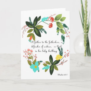 Encouraging Bible Verses Art - Psalm 68:5 Card