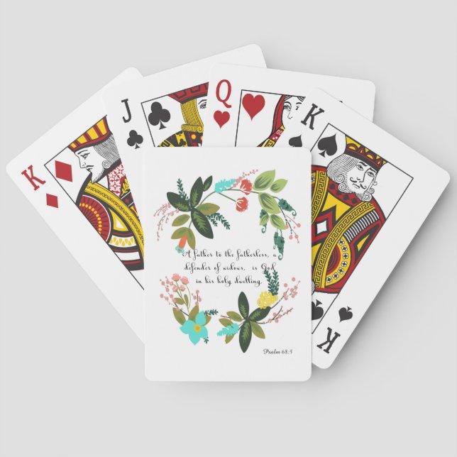 Encouraging Bible Verses Art - Psalm 68:5 Poker Cards (Back)