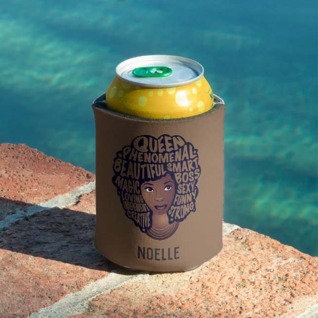 Encouraging Black Woman, Brown Can Cooler (In Situ Pool)