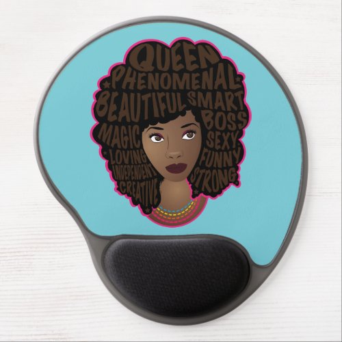 Encouraging Black Women Blue Gel Mouse Pad