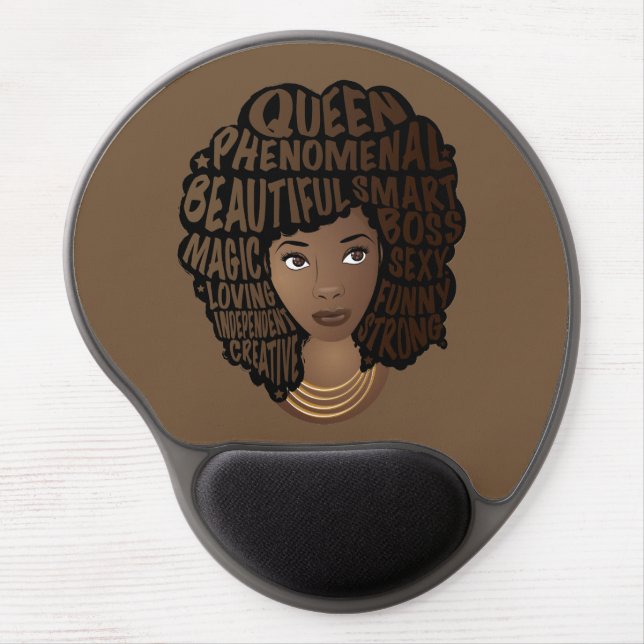 Encouraging Black Women, Brown Gel Mouse Pad (Front)