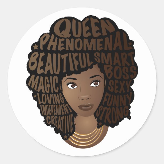 Encouraging Black Women Classic Round Sticker (Front)