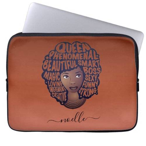 Encouraging Black Women Copper Brown Laptop Sleeve