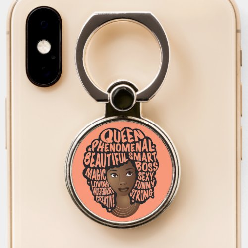 Encouraging Black Women Coral Phone Ring Stand
